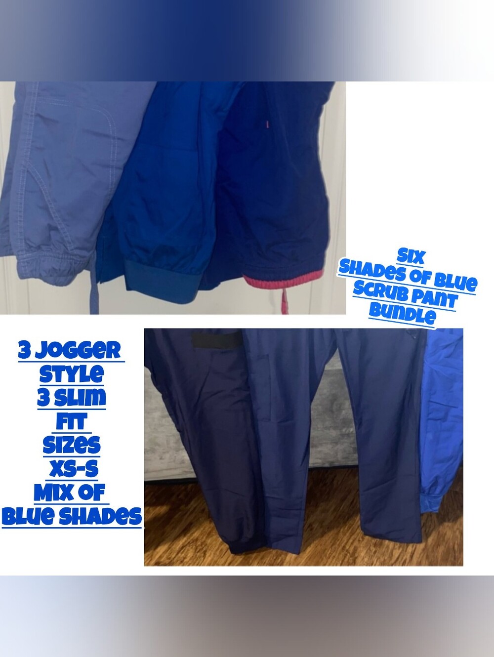 Bundle of Blue Medical Scrub Pants